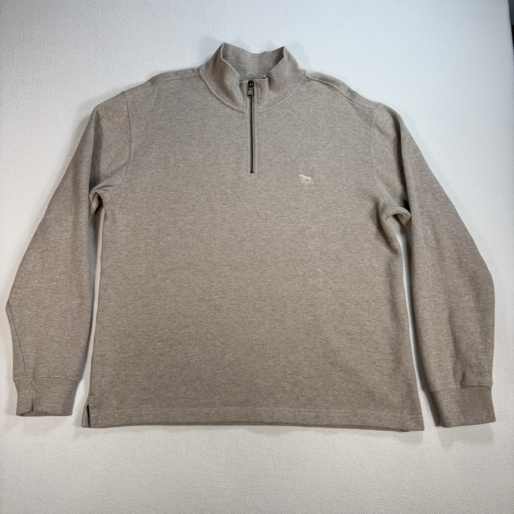 Rodd & Gunn Alton Ave 1/4 Zip Sweater Men's L Camel Beige 100% Australian Cotton